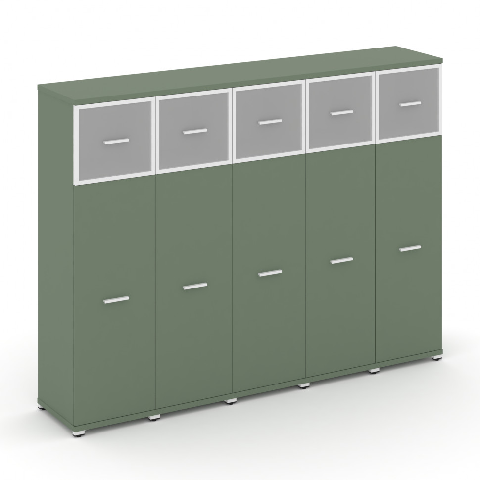 Concept Шкаф 5 узких секций, 4 ниши CN.STU-454 RMW W Кобо/Металл Белый/Сатин 2084*420*1554