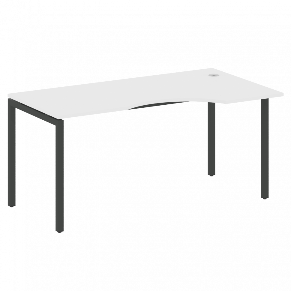 Metal System Quattro Стол криволинейный правый на П-образном м/к 40БП.СА-1 (R) Белый/Металл Антрацит