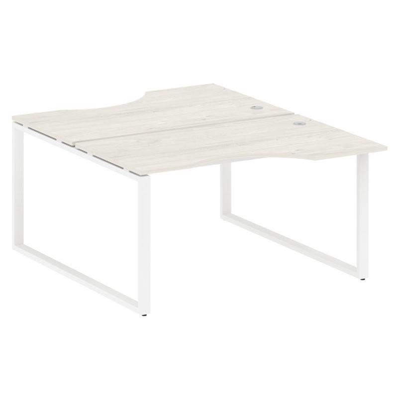 Metal System Рабочая станция криволинейная на О-образном м/к БО.РАС-СА-2.2 Дуб Наварра/Металл Белый