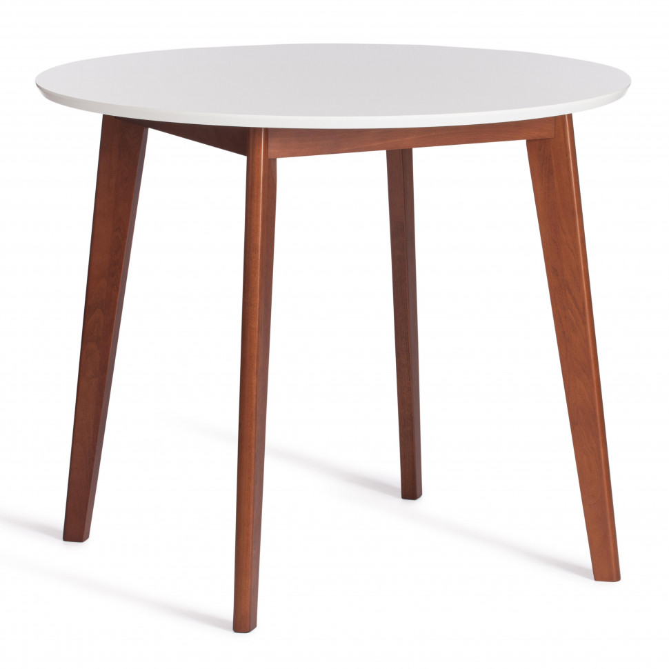 Стол обеденный Вosco/Боско МДФ/бук, D900, белый/коричневый