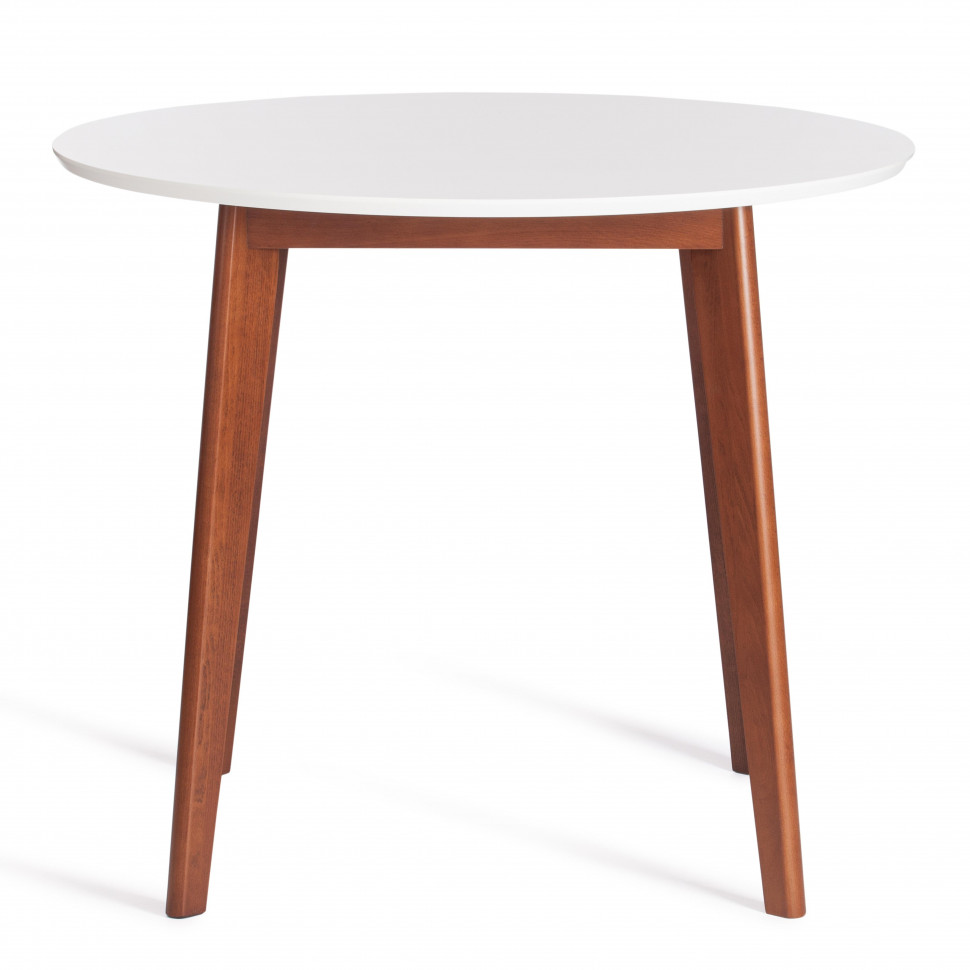 Стол обеденный Вosco/Боско МДФ/бук, D900, белый/коричневый