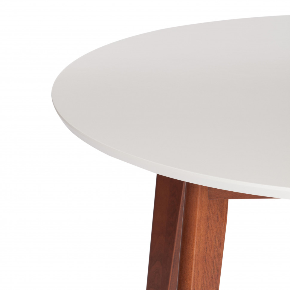 Стол обеденный Вosco/Боско МДФ/бук, D900, белый/коричневый