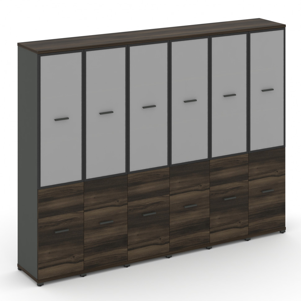 Concept Шкаф 6 узких секций, 5 ниш CN.STU-562 RMB A Дуб Мали/Антрацит/Металл Антрацит/Сатин 2500*420