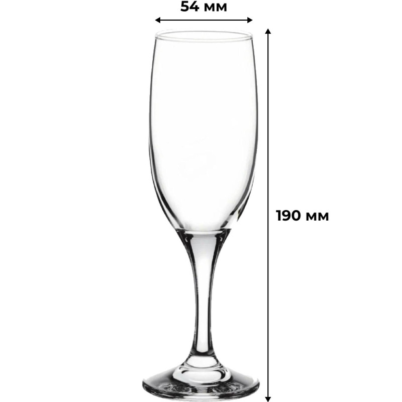 Бокал - флюте Бистро 190 мл. d=54 мм. h=190 мм. 12шт/уп