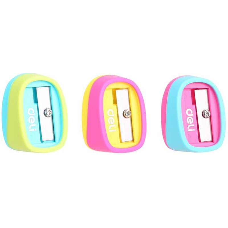 Точилка ручная Deli U-touch, 1 отверстие, пластик, ассорти