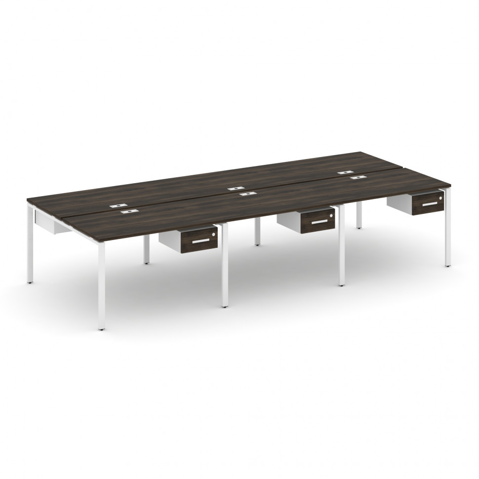 Concept Рабочая станция двухсторонняя с подвес. тумбами на 6 мест CN.DRS-150 W Дуб Мали/Белый Брилли Concept Рабочая станция двухсторонняя с подвес. тумбами на 6 мест CN.DRS-150 W Дуб Мали/Белый Брилли