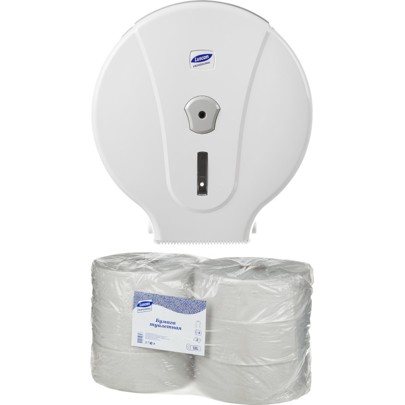 Бумага туалетная д/дисп Luscan Professional 1слнатур вторвтул525м 6рул/уп
