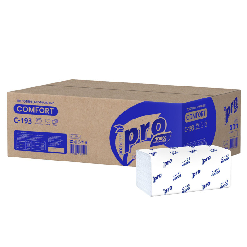 Полотенца бумажные д/держ.PRO 1сл 250л/пач 20пач/кор V-слож.C193