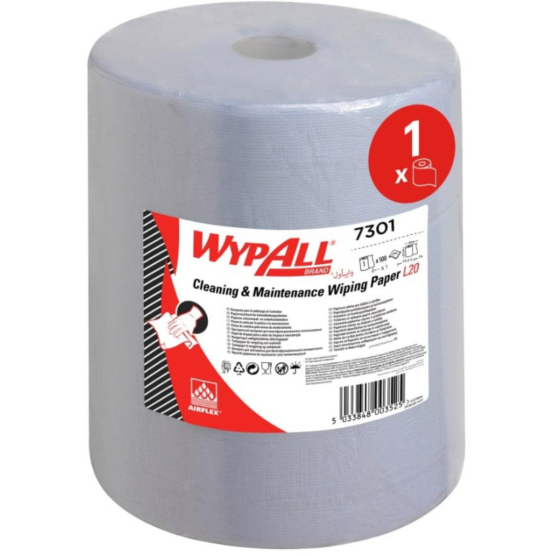 Бумага протирочная WYPALLxL20Extra2plyBlu38,5х32,5см гол.7301