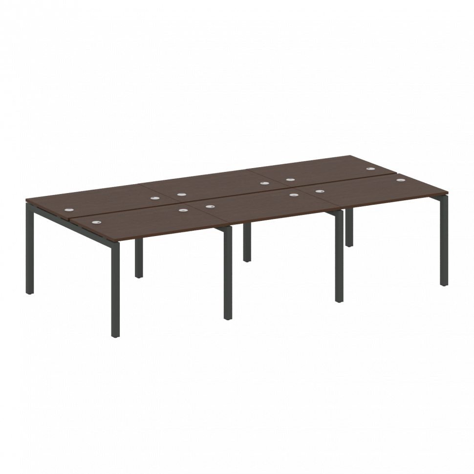 Metal System Quattro Рабочая станция на 6 раб. мест на П-образном м/к 50БП.СМ-6.1 Венге Цаво/Металл Metal System Quattro Рабочая станция на 6 раб. мест на П-образном м/к 50БП.СМ-6.1 Венге Цаво/Металл