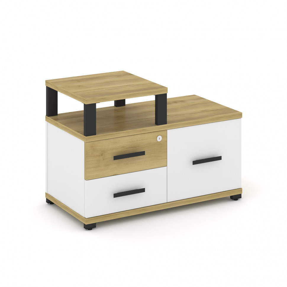 Concept Тумба приставная широкая 2 ящ.+1 распаш. фасад с надставкой узкой CN.TSP-005 B Дуб Винченцо/