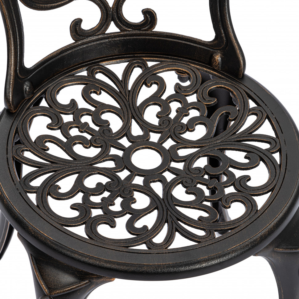 Комплект Secret de Maison Romance/Романс (стол+2 стула) алюминиевый сплав, D60/H67, 53х41х89см, бронзовый