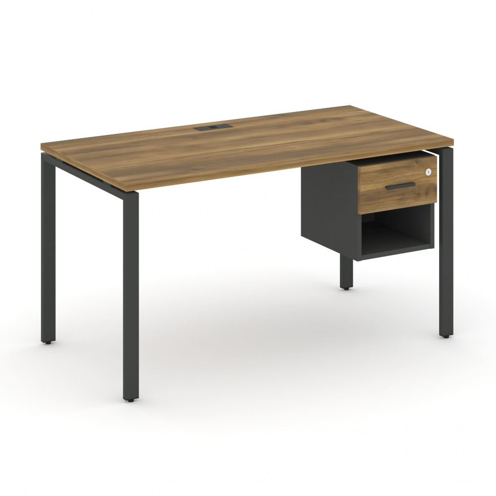 Concept Стол рабочий с подвесной тумбой 1 открытой нишей и одним ящ. CN.SP-118 A Сандал Янтарный/Ант Concept Стол рабочий с подвесной тумбой 1 открытой нишей и одним ящ. CN.SP-118 A Сандал Янтарный/Ант