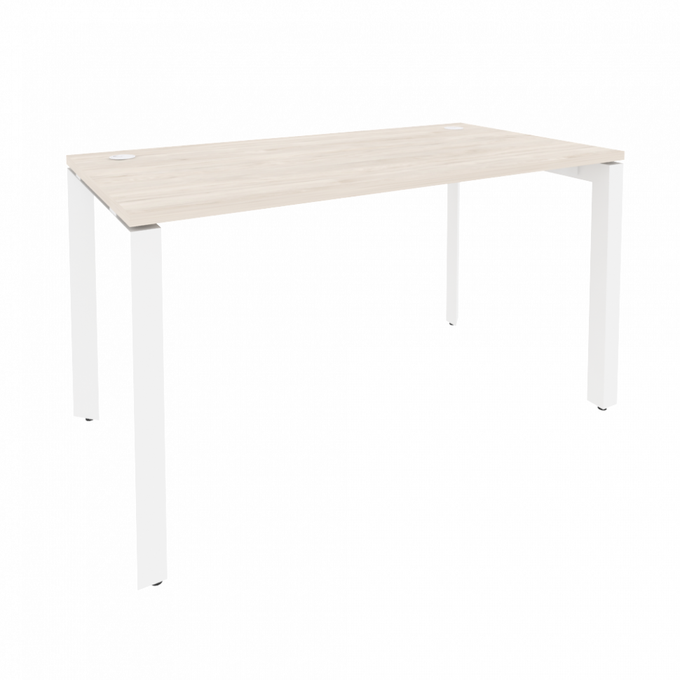 Onix Стол рабочий на П-образном м/к O.MP-SP-3.7 Денвер Светлый/Металл Белый 1380*720*750 Onix Стол рабочий на П-образном м/к O.MP-SP-3.7 Денвер Светлый/Металл Белый 1380*720*750