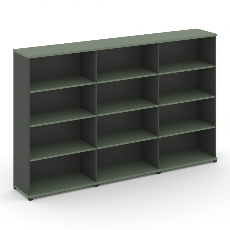 Concept Стеллаж 3 широкие секции, 4 ниши CN.STS-430 Кобо/Антрацит/Металл Антрацит 2500*420*1554