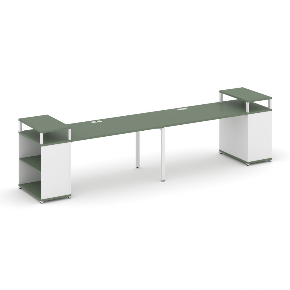 Concept Рабочая станция с опорными стеллажами с верх. горизонтами CN.ORS-207 Кобо/Белый Бриллиант/Ме Concept Рабочая станция с опорными стеллажами с верх. горизонтами CN.ORS-207 Кобо/Белый Бриллиант/Ме