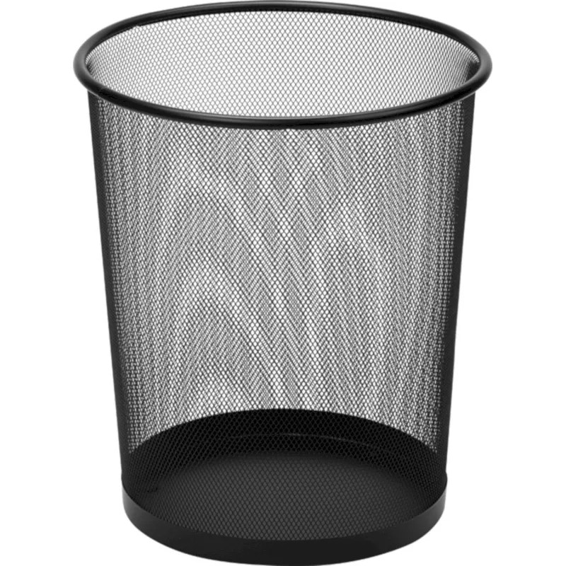 Корзина для мусора круглая Luscan метал cетка 18 л черная
