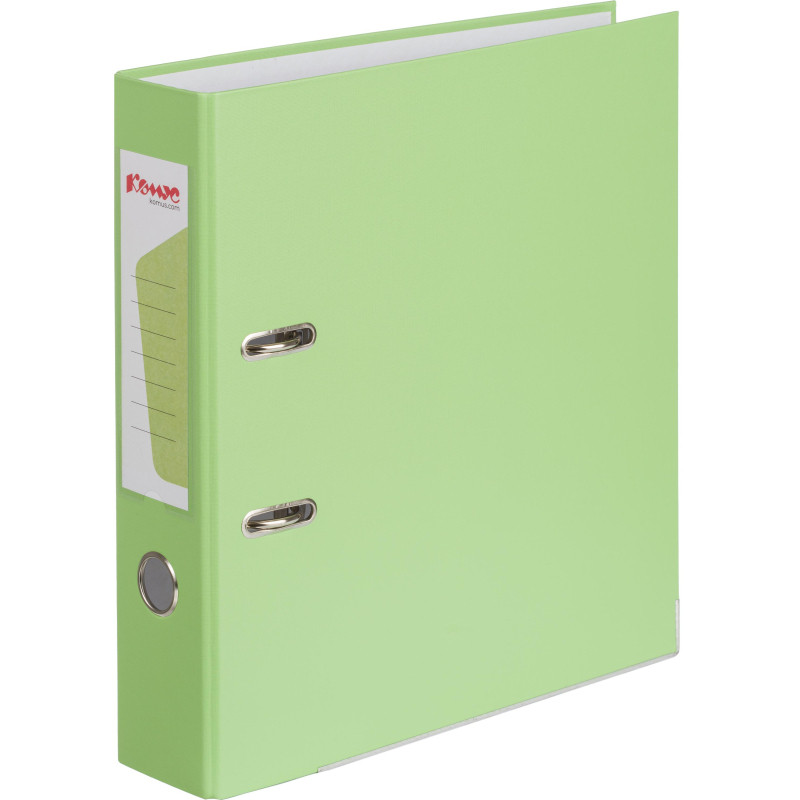 Папка-регистратор Комус Экономи 75мм персидский лайм,ПБП1,карм.кор.,мет.уг