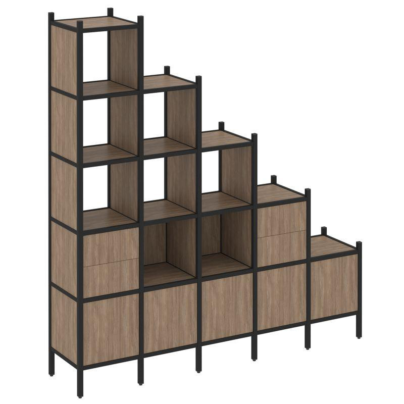 Loft Прямой стеллаж VR.L-23 Дуб Аризона/Металл Черный 2110*446*2280 Loft Прямой стеллаж VR.L-23 Дуб Аризона/Металл Черный 2110*446*2280