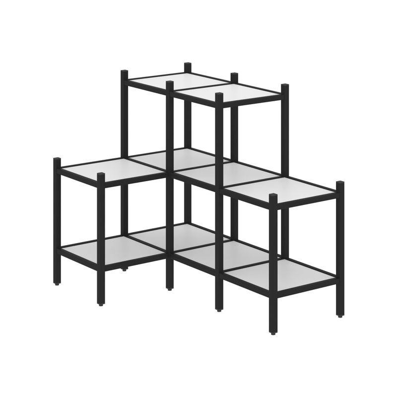 Loft Угловой внутренний стеллаж VR.L-37 Белый Бриллиант/Металл Черный 862*1278*1047 Loft Угловой внутренний стеллаж VR.L-37 Белый Бриллиант/Металл Черный 862*1278*1047