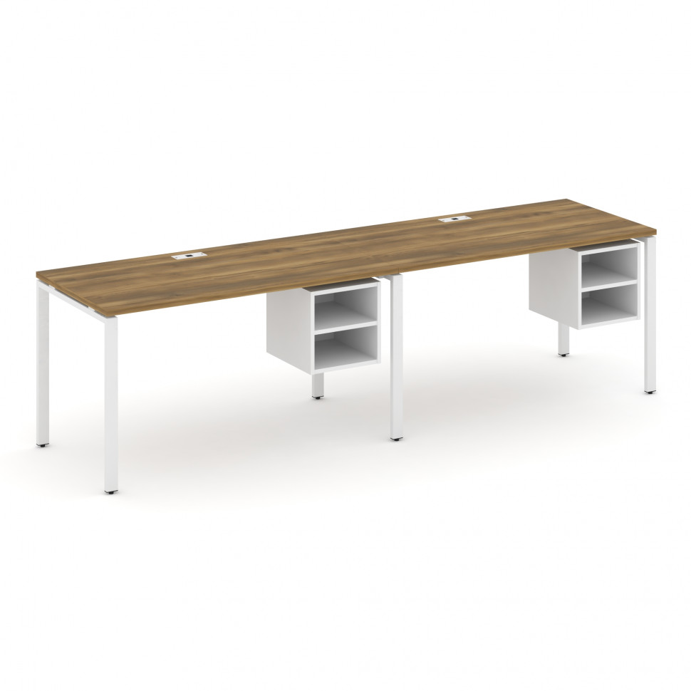 Concept Рабочая станция односторонняя с подвес. тумбами 2 места CN.ORS-107 Сандал Янтарный/Белый Бри