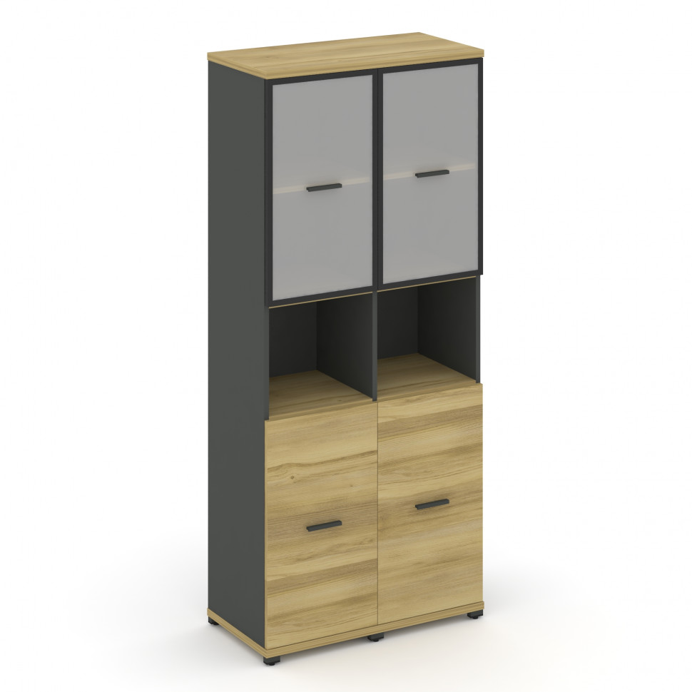 Concept Шкаф 2 узкие секции, 5 ниш CN.STU-523 RMB A Дуб Винченцо/Антрацит/Металл Антрацит/Сатин 836*