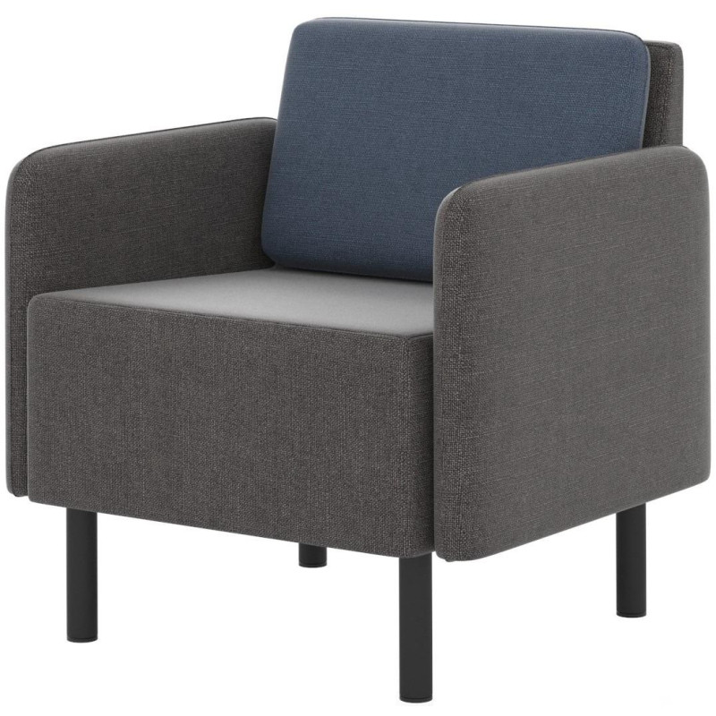 Кресло 0MX_ТF_М27 Select, ткань рогожка серый/синий