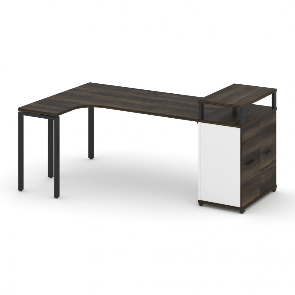 Concept Стол эргономичный с опорным распаш. шкафом с верх. горизонтом CN.SA-212(L) B Дуб Мали/Белый Concept Стол эргономичный с опорным распаш. шкафом с верх. горизонтом CN.SA-212(L) B Дуб Мали/Белый
