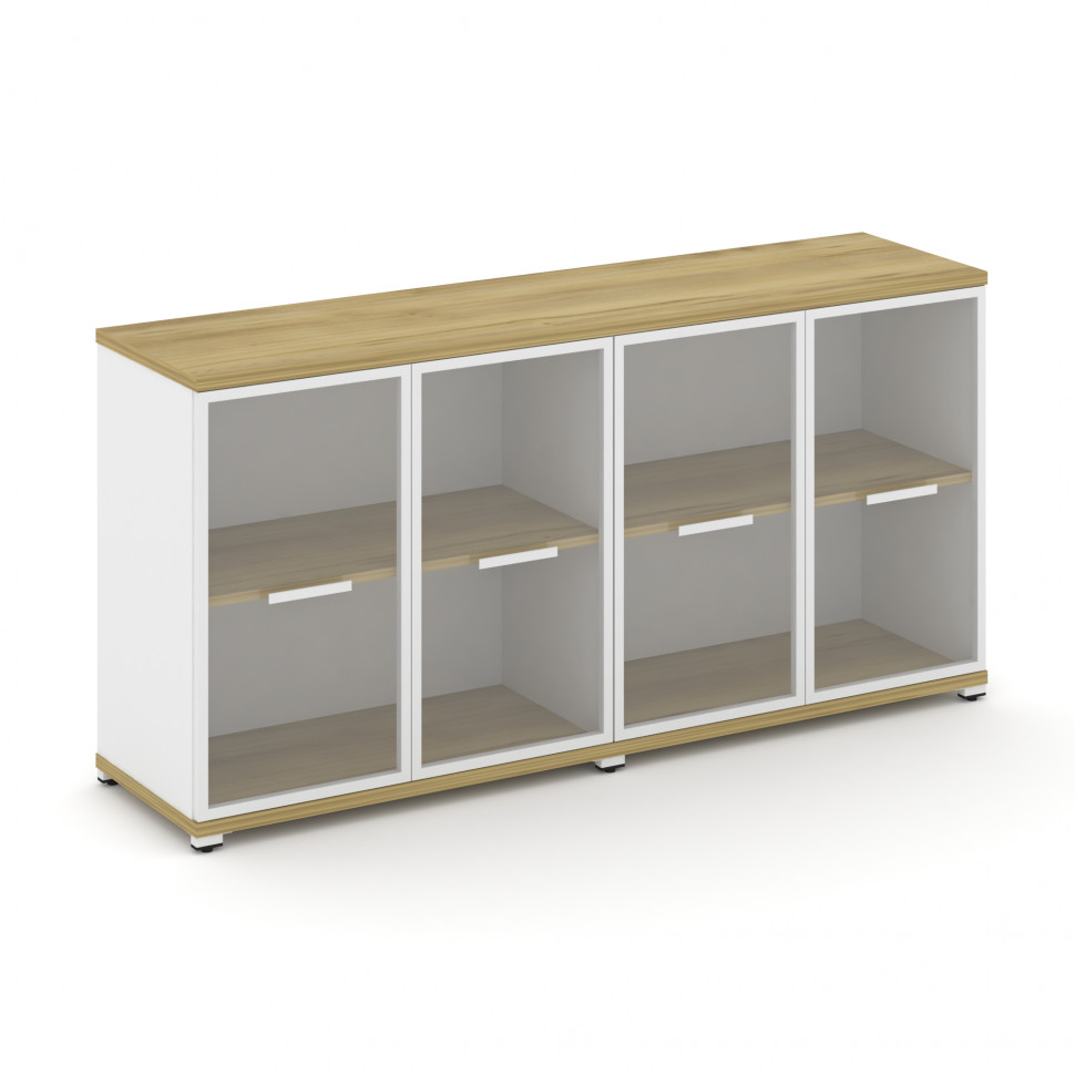 Concept Шкаф 2 широкие секции, 2 нишии CN.STS-223 RPW W Дуб Винченцо/Белый Бриллиант/Металл Белый/Пр