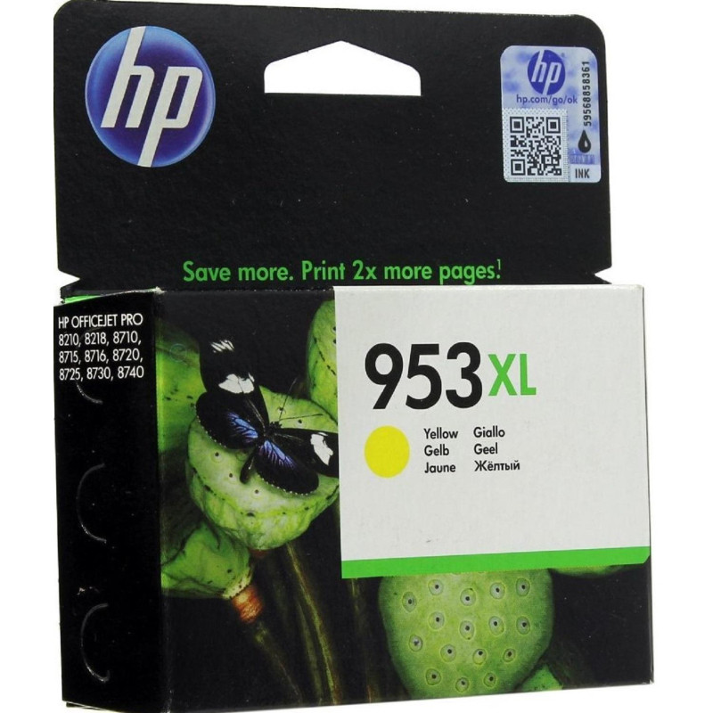 Картридж струйный HP 953XL F6U18AE жел. пов.емк. OJ Pro 8210/8720