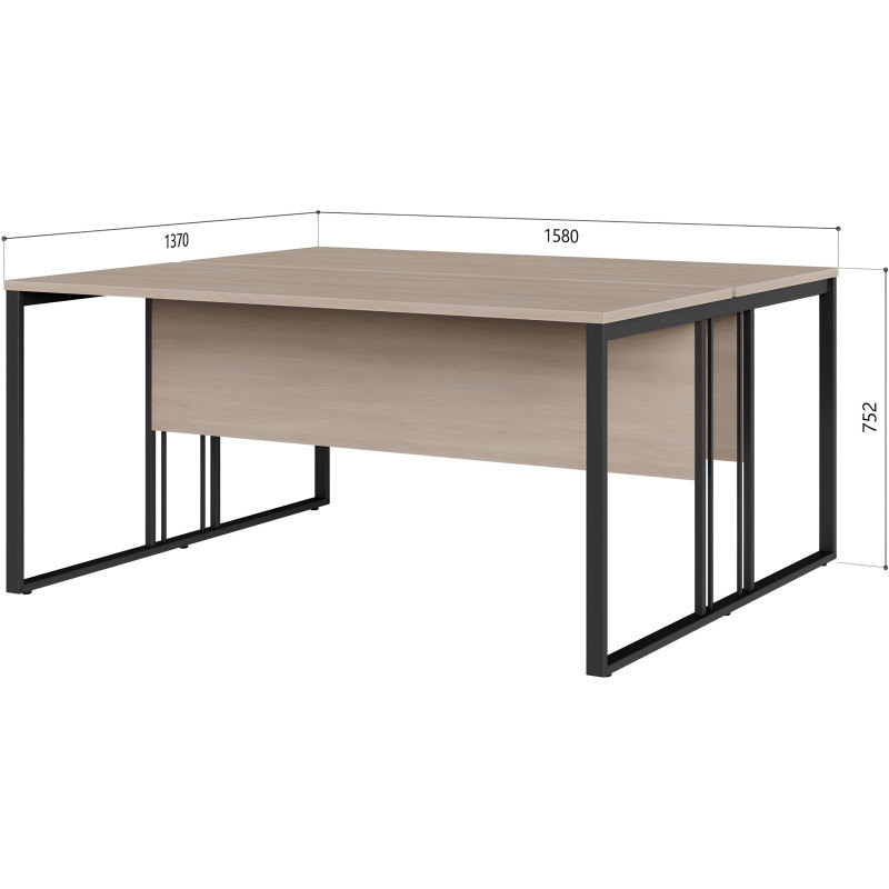 Рабочая станция К-Loft 241S006 Ш1580 2раб.места дуб скандин