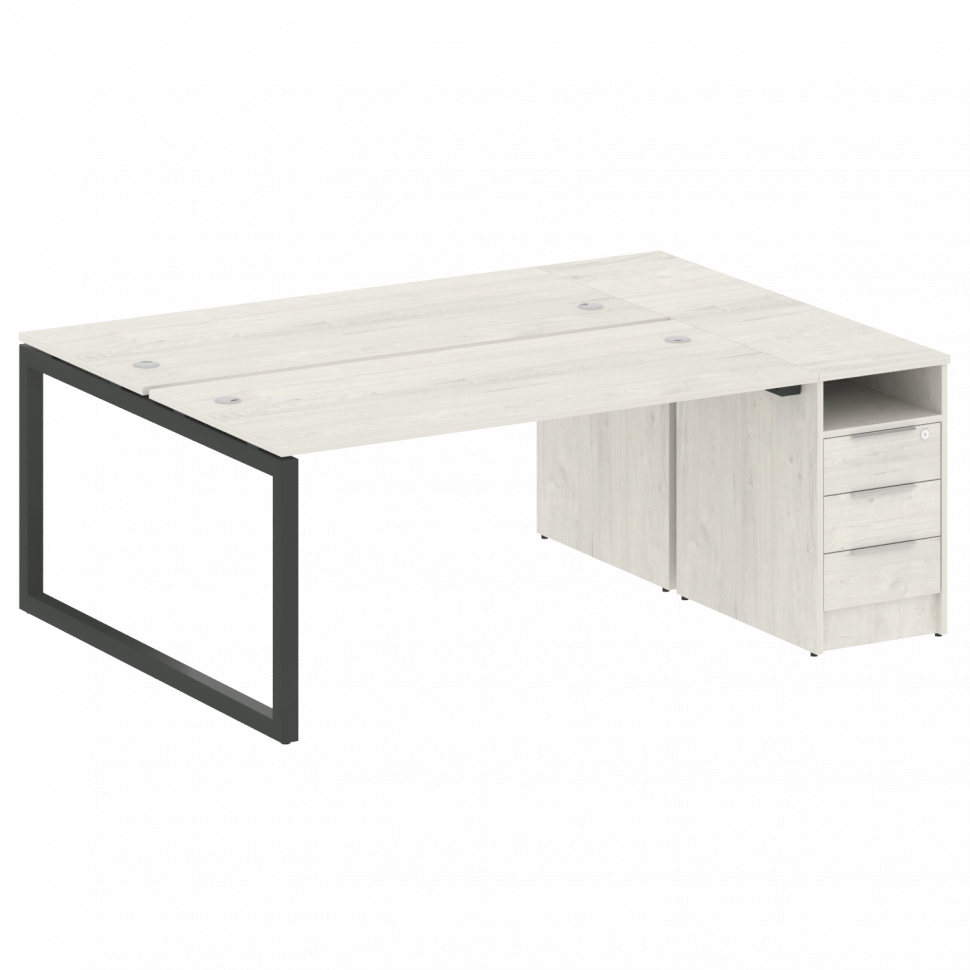 Metal System Quattro Рабочая станция с тумбой на О-образном м/к 50БО.РС-СТП-2.4 Дуб Наварра/Металл А Metal System Quattro Рабочая станция с тумбой на О-образном м/к 50БО.РС-СТП-2.4 Дуб Наварра/Металл А