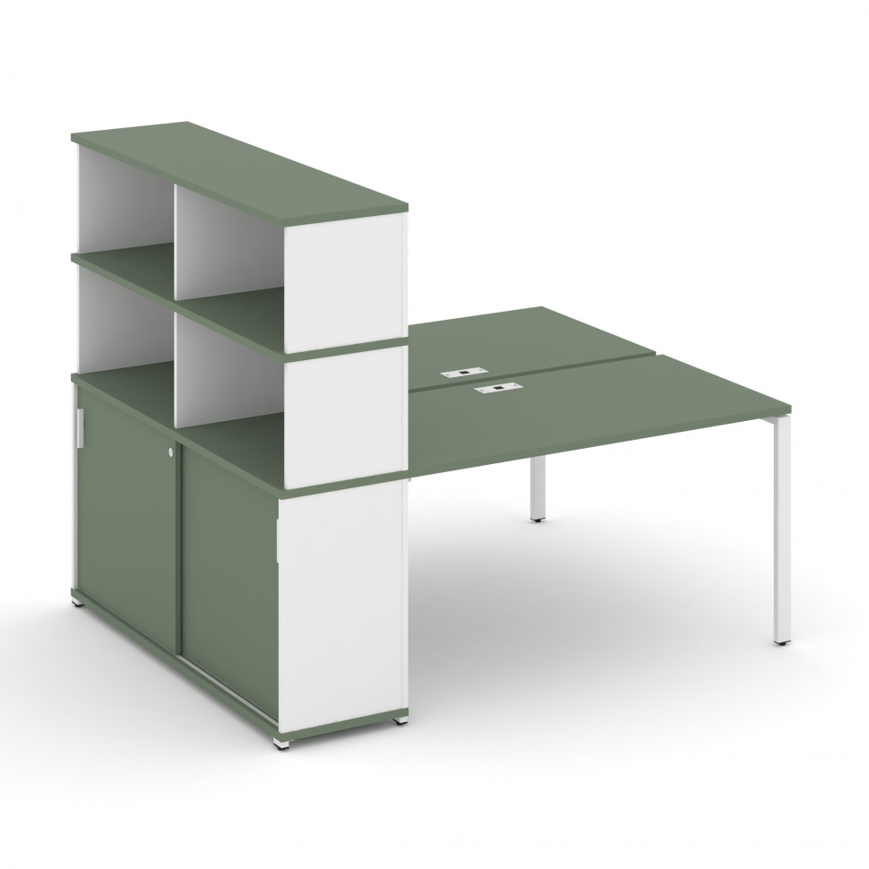 Concept Рабочая станция с опорным шкафом-купе с надставкой выс. CN.DRS-244 W Кобо/Белый Бриллиант/Ме Concept Рабочая станция с опорным шкафом-купе с надставкой выс. CN.DRS-244 W Кобо/Белый Бриллиант/Ме