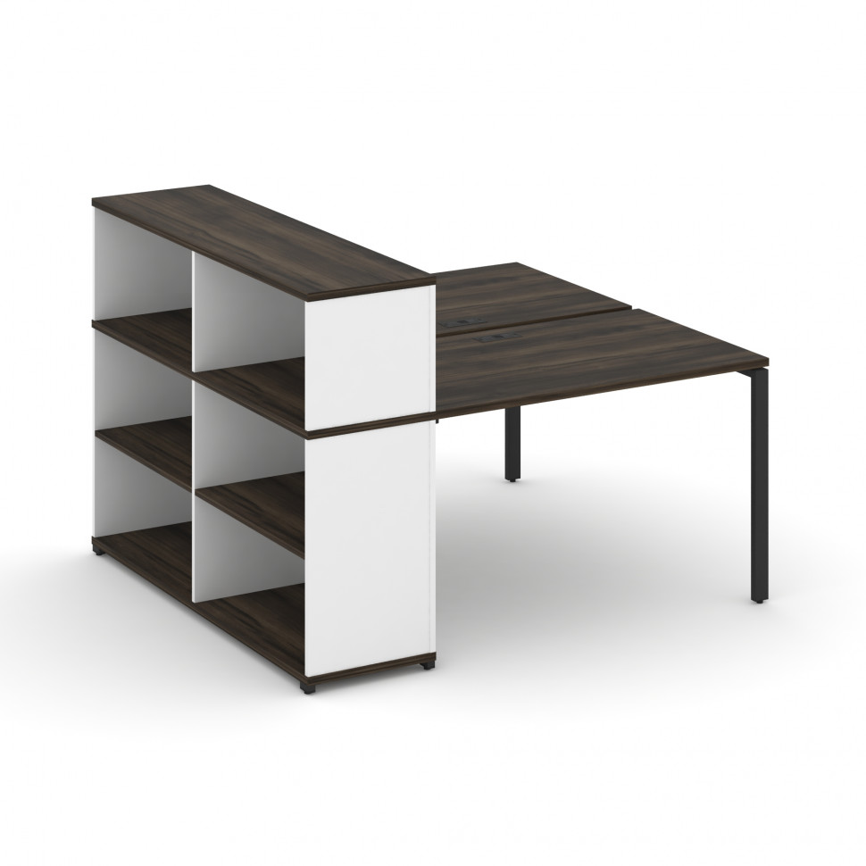 Concept Рабочая станция с опорным стеллажом с надставкой низ. CN.DRS-210 Дуб Мали/Белый Бриллиант/Ме