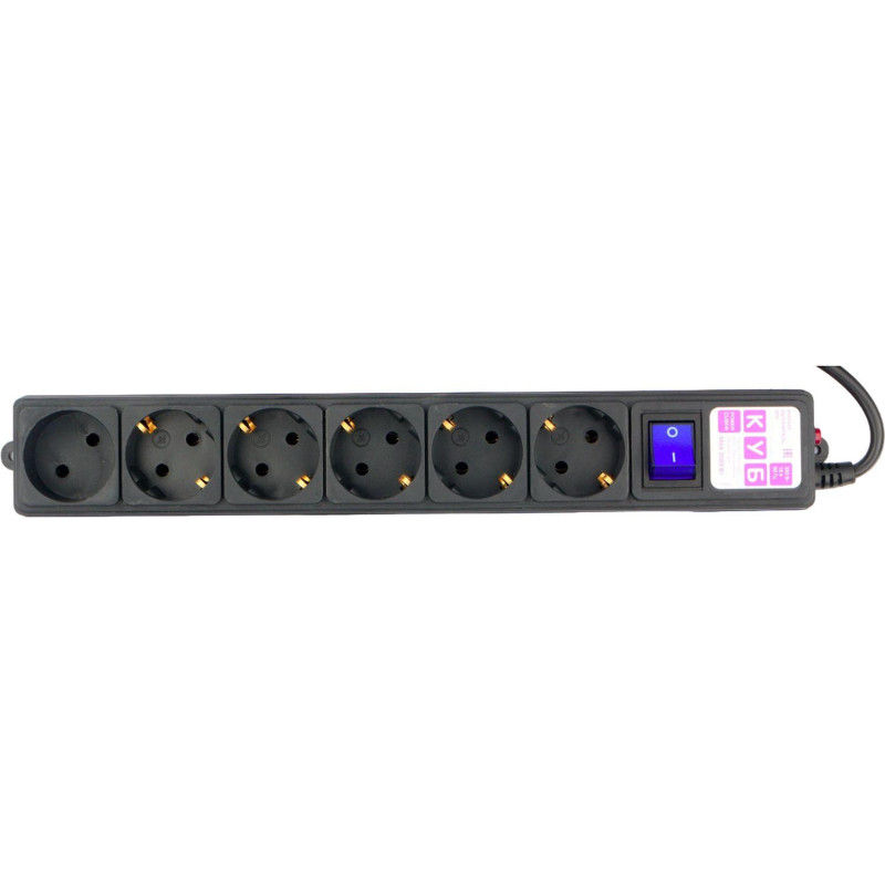 Сетевой фильтр Power Cube 3м 6 розеток, 16А/3,5кВт, провод 3x1,0