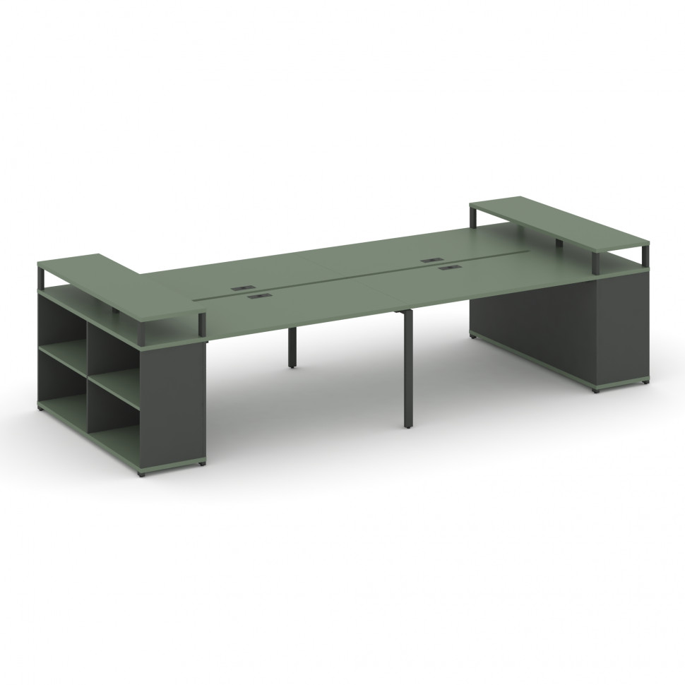 Concept Рабочая станция с опорными стеллажами с верх. горизонтами CN.DRS-249 Кобо/Антрацит/Металл Ан Concept Рабочая станция с опорными стеллажами с верх. горизонтами CN.DRS-249 Кобо/Антрацит/Металл Ан