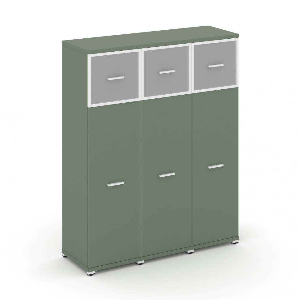 Concept Шкаф 3 узкие секции, 4 ниши CN.STU-434 RMW W Кобо/Металл Белый/Сатин 1252*420*1554