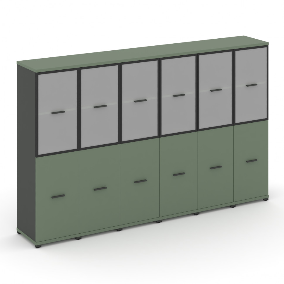 Concept Шкаф 6 узких секций, 4 ниши CN.STU-462 RMB A Кобо/Антрацит/Металл Антрацит/Сатин 2500*420*15