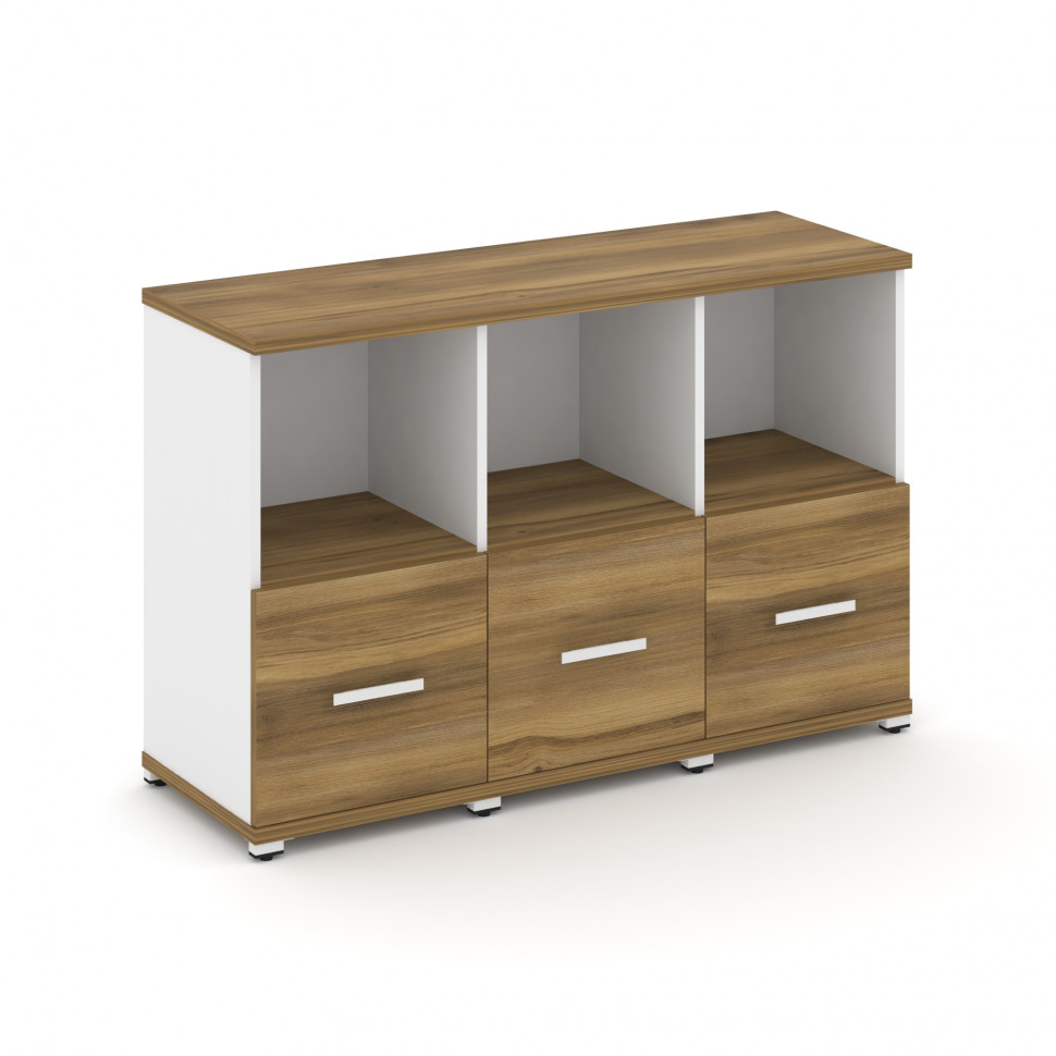 Concept Шкаф 3 узкие секции, 2 ниши CN.STU-231 W Сандал Янтарный/Белый Бриллиант/Металл Белый 1252*4