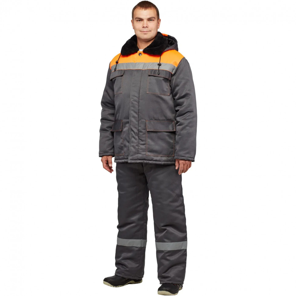 Костюм зимний муж з35-КПК сер/оранж ( 52-54) 170-176 (Арсенал-СП)