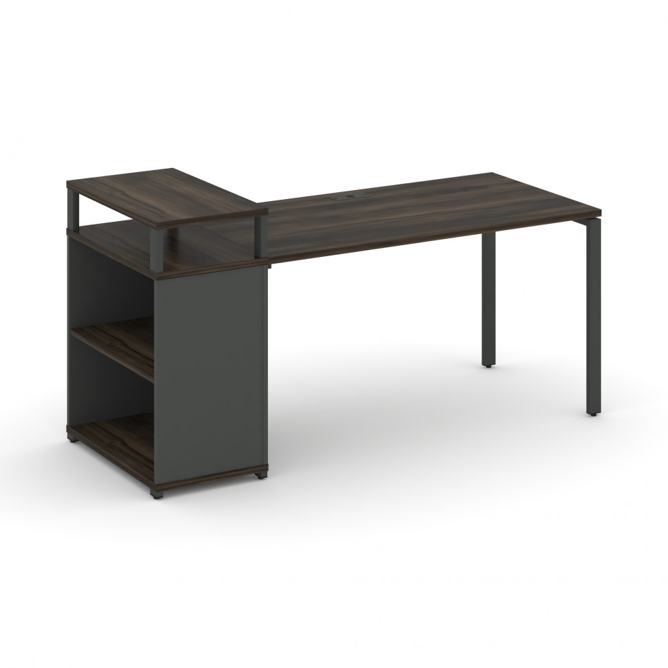 Concept Стол рабочий с опорным стеллажом с верх. горизонтом CN.SP-207 Дуб Мали/Антрацит/Металл Антр Concept Стол рабочий с опорным стеллажом с верх. горизонтом CN.SP-207 Дуб Мали/Антрацит/Металл Антр