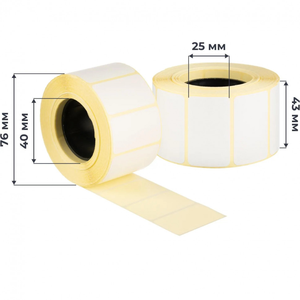 Термоэтикетки ЭКО 43х25, 1000 шт/рул, вт.40, 75  рул/уп