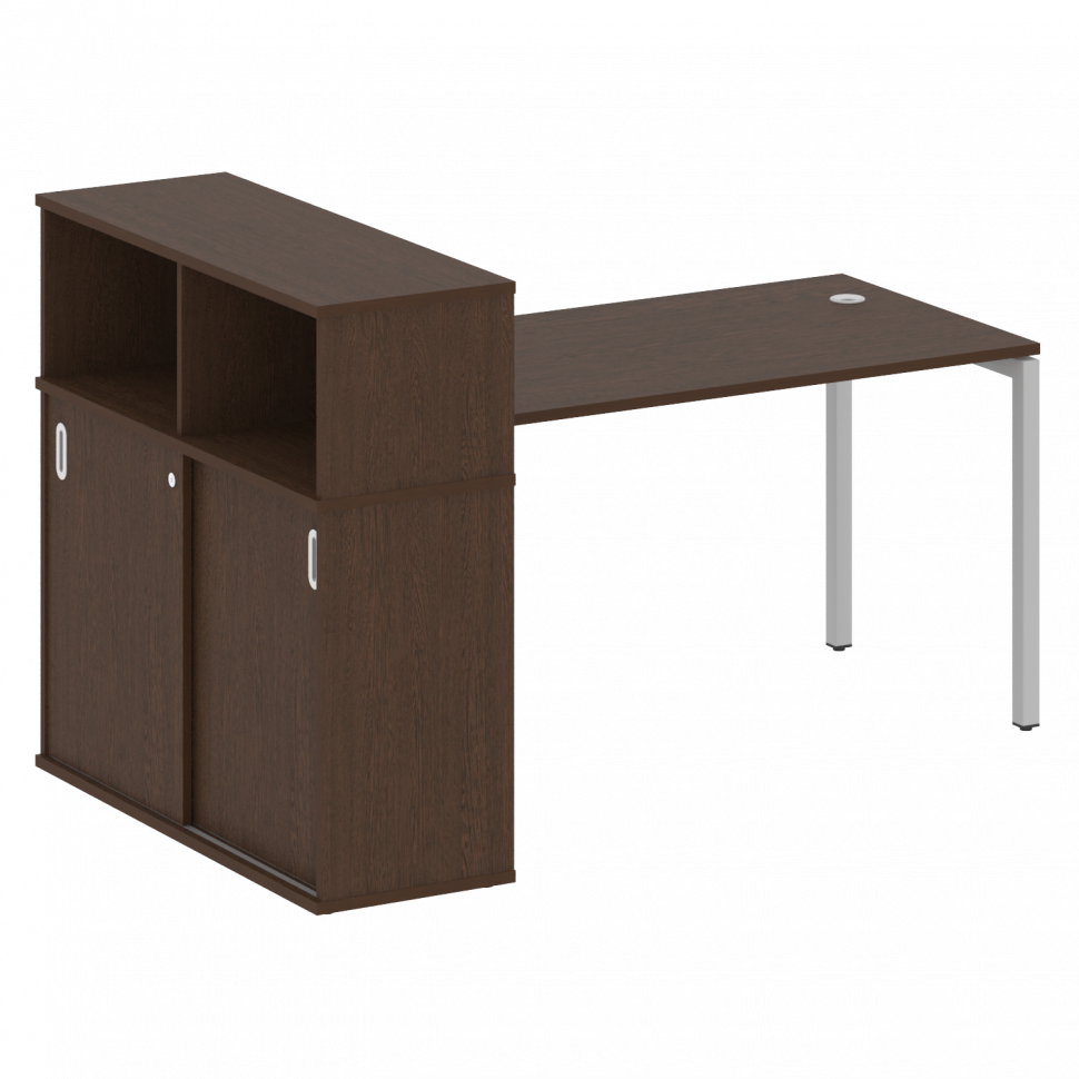Metal System Quattro Стол письменный с шкафом-купе на П-образном м/к 40БП.РС-СШК-3.3 Т Венге Цаво/Ме Metal System Quattro Стол письменный с шкафом-купе на П-образном м/к 40БП.РС-СШК-3.3 Т Венге Цаво/Ме
