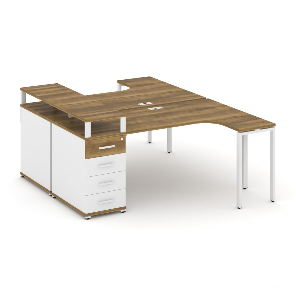 Concept Рабочая станция CN.DSA-405 W Сандал Янтарный/Белый Бриллиант/Металл Белый 1800*1180*917