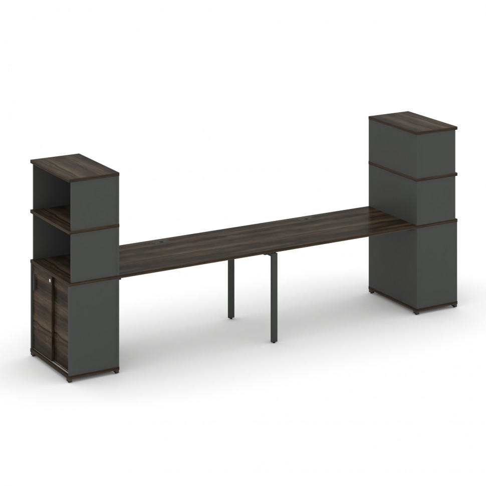 Concept Рабочая станция с опорными шкафом-купе с надставкой выс. CN.ORS-244 A Дуб Мали/Антрацит/Мета Concept Рабочая станция с опорными шкафом-купе с надставкой выс. CN.ORS-244 A Дуб Мали/Антрацит/Мета