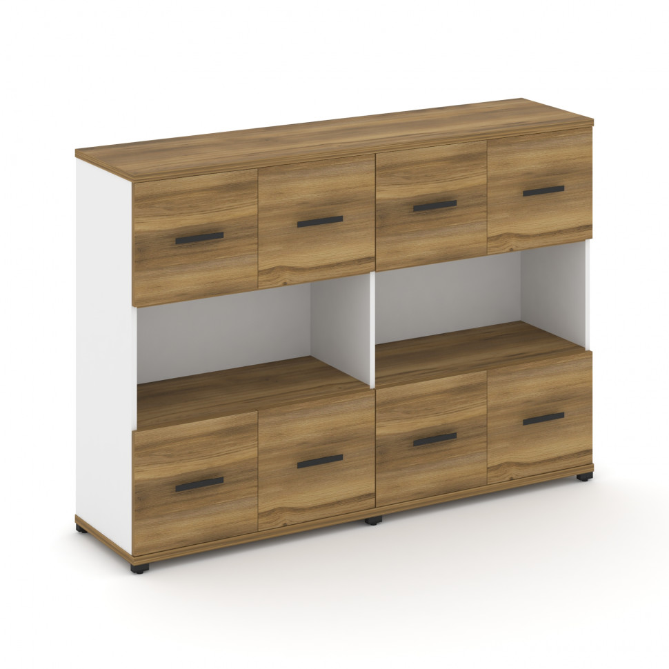 Concept Шкаф 2 широкие секции, 3 ниши CN.STS-325 B Сандал Янтарный/Белый Бриллиант/Металл Черный 166