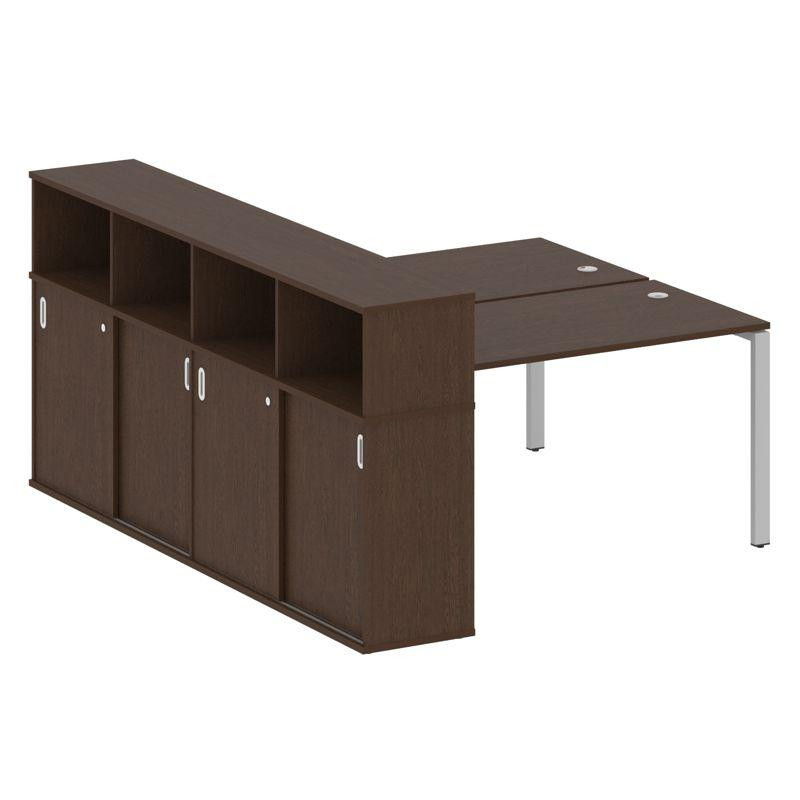 Metal System Рабочая станция с шкафом-купе на П-образном м/к БП.РС-СШК-4.3 Т Венге Цаво/Металл Серый Metal System Рабочая станция с шкафом-купе на П-образном м/к БП.РС-СШК-4.3 Т Венге Цаво/Металл Серый