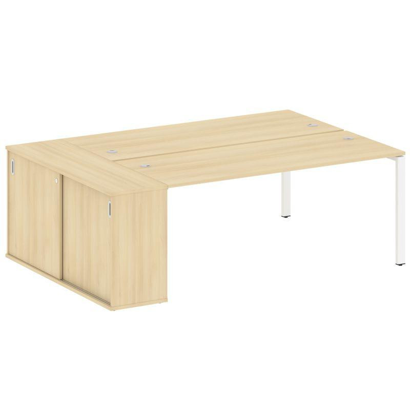 Metal System Рабочая станция с шкафом-купе на П-образном м/к БП.РС-СШК-1.5 Т Акация Лорка/Металл Бел Metal System Рабочая станция с шкафом-купе на П-образном м/к БП.РС-СШК-1.5 Т Акация Лорка/Металл Бел