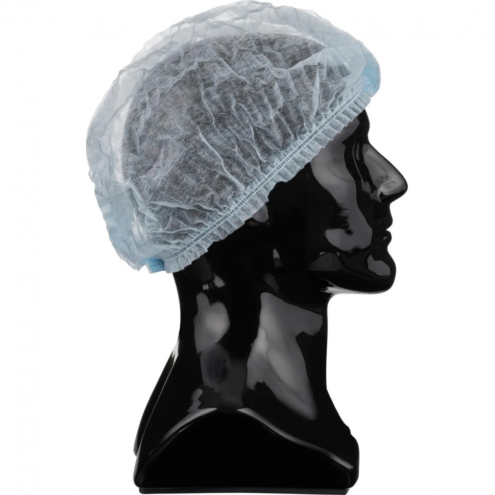 Шапочка Шарлотта неткан. голуб. пл 12г 51 см 2 рез Комус 100шт/уп Шапочка Шарлотта неткан. голуб. пл 12г 51 см 2 рез Комус 100шт/уп