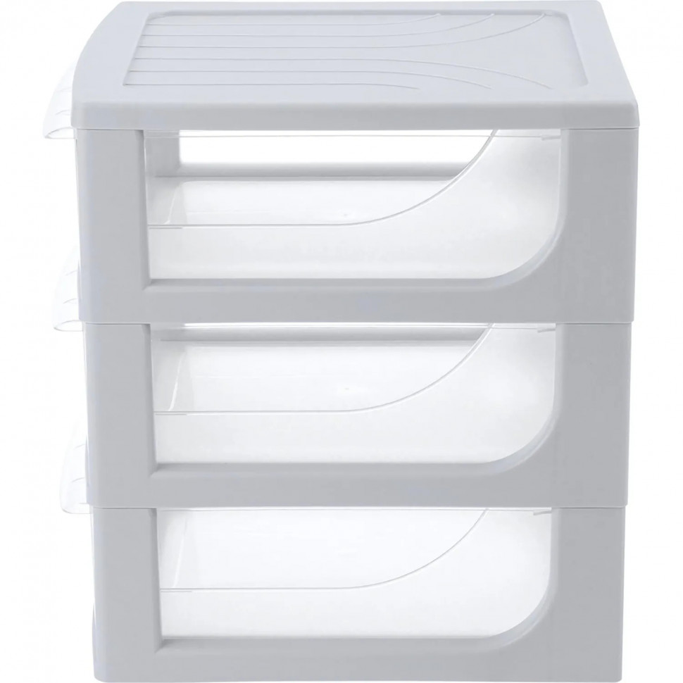 Бокс с выдвижными лотками А5 195х254х264мм 3выдв.отд, светло-сер. 433223730